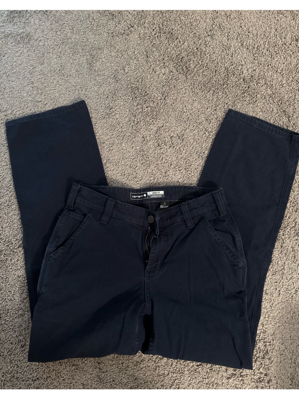 Carhartt Loose Fit Straight Leg Navy Blue Size Small / 4 Dark Navy Pants